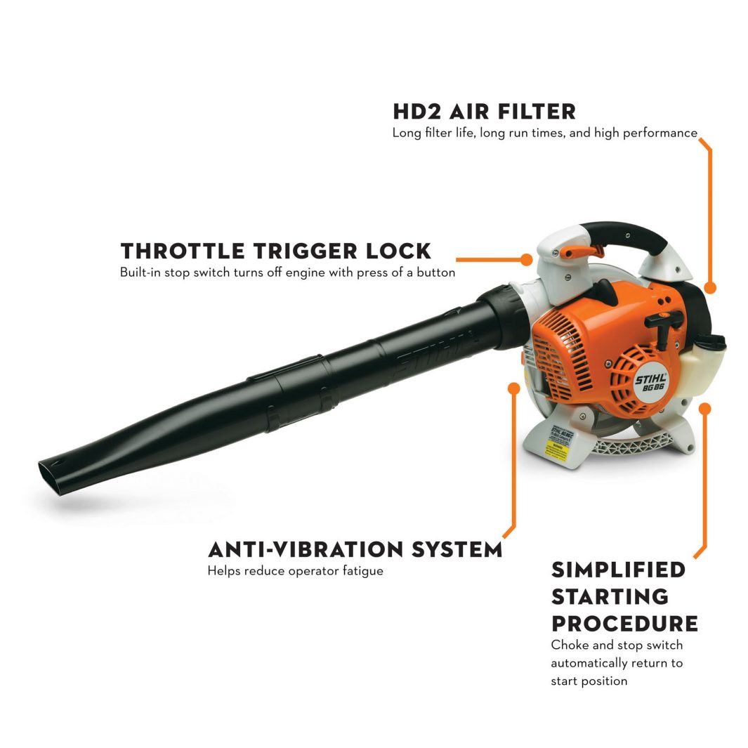 STIHL BG 86 handheld blower parts and nozzles